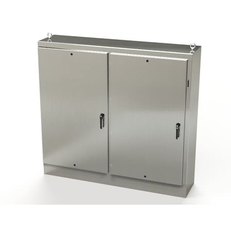 Saginaw Control & Engineering 3 Point Latch with Coinproof/Padlock Handle Electrical Enclosures, 72 in H, 18 in D, 77-3/4 in W SCE-72XM7818SS